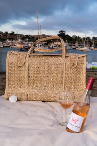 Perfect Picnic and Travel Duffle Bag made sustainably by hand from dried Palm Trees