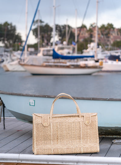 Perfect Picnic and Travel Duffle Bag made sustainably by hand from dried Palm Trees